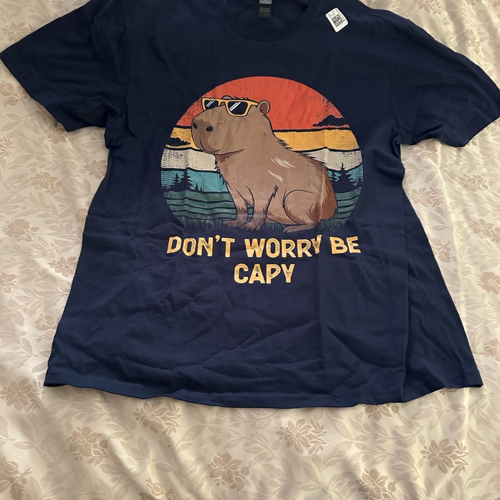Brand new - Men’s Navy Graphic Tee with Capybara Design